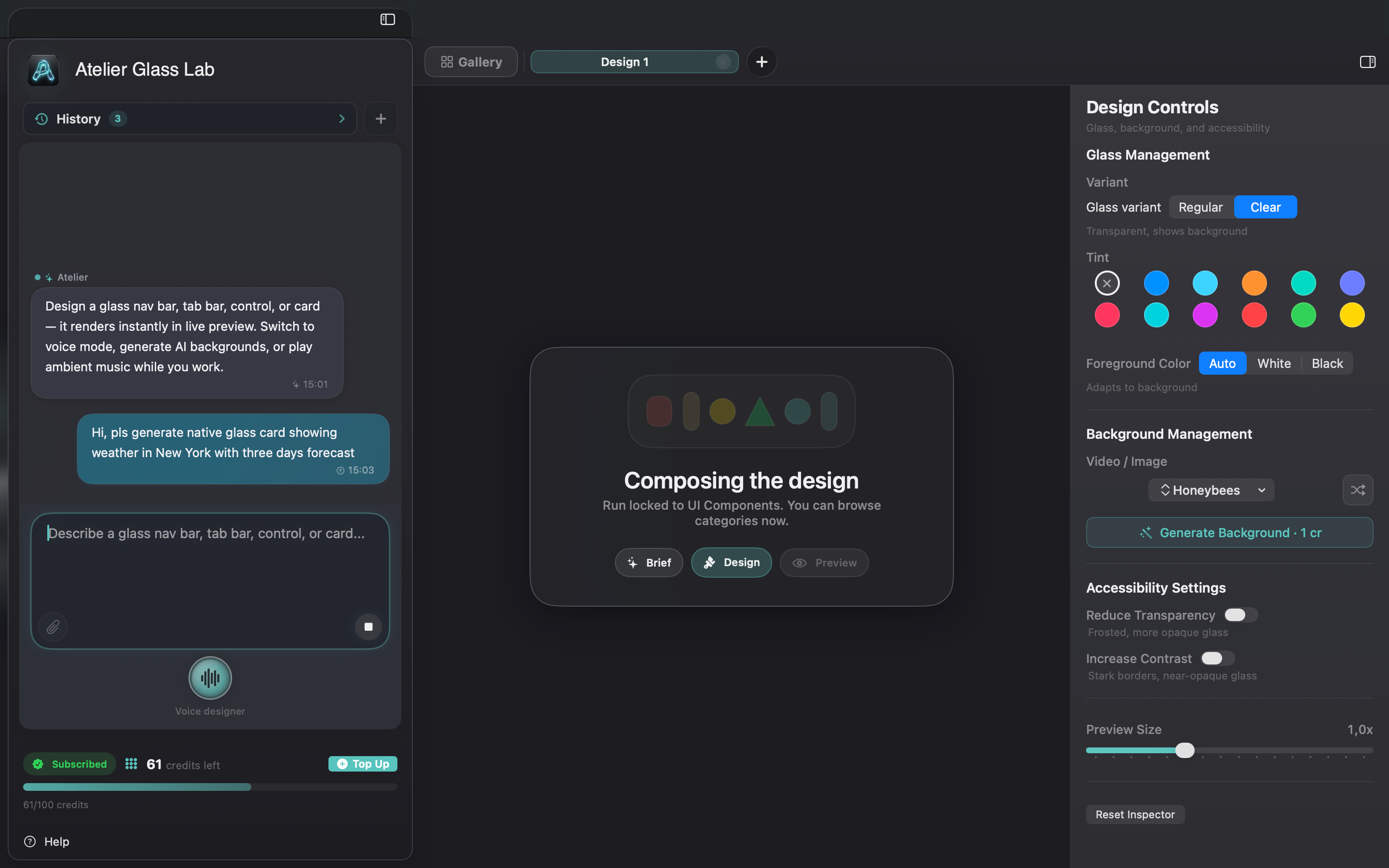 Liquid Glass Lab live preview